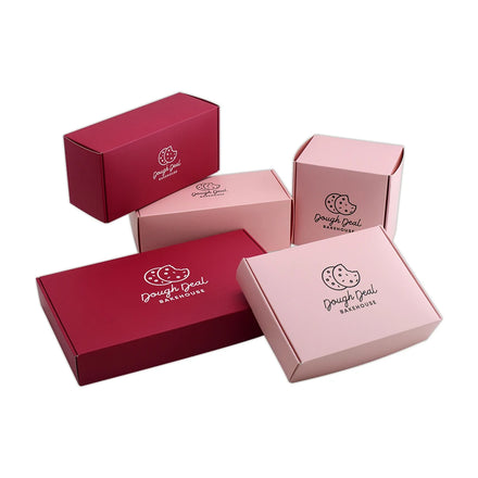 Custom Printed logo Christmas pink Colorful Design Cookie Bakery Packaging Puff Donut Paper Box