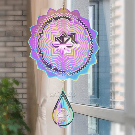 Metal Mandala 3D Wind Spinner Outdoor Garden Suspension Power for Outdoor Indoor Garden Decoration