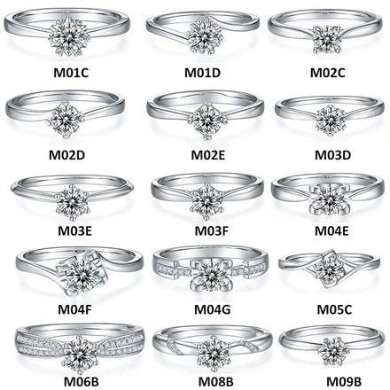 Wholesale Gemstone Rings Round Moissanite Petite Engagement Ring 925 Sterling Silver 0.5ct Moissanite Diamond Jewelry