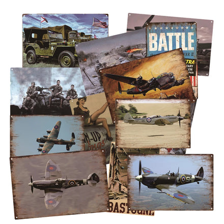 Retro Metal Wall Decor for Home Workshop Bar Garage Man Cave Plane War Aircraft Tin Sign Metal Poster Tin Plate ALL003