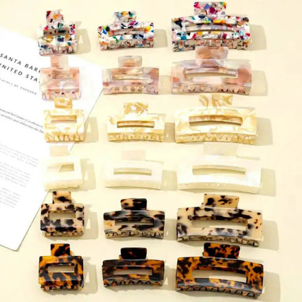 Custom Color LOGO Hair Accessories 5cm/7.5cm/10.5cm 3PCS/set Hair Claw Clips Set Women Girls Acetate Hair Claws Set Hairgrip