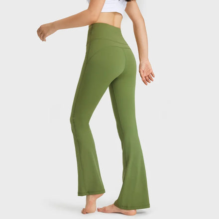Wholesale New Style High Waist Women Flared Sweatpants Custom Wide Leg Yoga Pants With Back Pockets