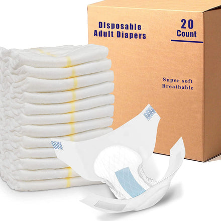 Adult Diapers with Leak Stop Guards Disposable Incontinence Briefs with Private Tabs Moderate Absorbency Large Size Customized