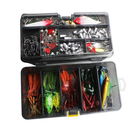 Soft Bait Sequin Hard Bait Minnow Lure Frog Jig Head Lead Hook Beads Kit 210pcs /set Gray Double-layer Transparent Bait Box Sets