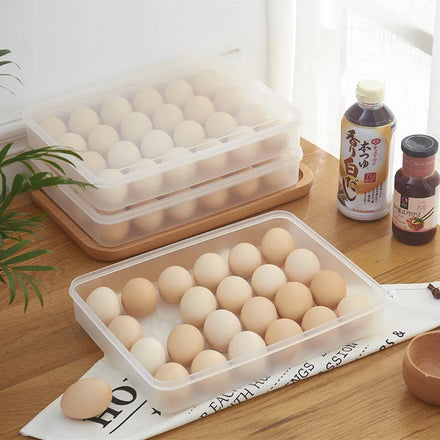 Multifunctional PP Single Layer Refrigerator 24 Grid Clear Plastic Egg Storage Bins Box Trays