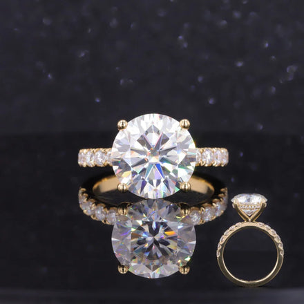 10k 14k 18k Solid Gold Starsgem Fire Brilliance Round Cut D Color Moissanite 1ct 2ct 3ct Moissanite Diamond Wedding Ring