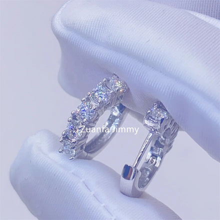 Pass Diamond Tester Hip Hop Style Jewelry 925 Silver VVS1 Moissanite Diamond Huggie Earrings Man