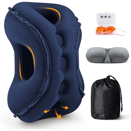 3-in-1 Multifunction Inflatable Travel Pillow Set Neck Head Chin Support for Airplane & Home Sleeping Comfortable Rest