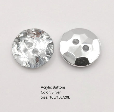 Wholesale Fast Shipping Different Size 16L/18L/20L 2-Holes Crystal Round Diamond Plastic Acrylic Buttons for Sofa Decoration