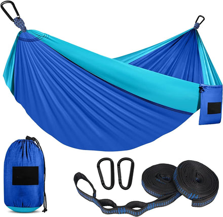 MINGCHAN Camping Hammock Portable Hammocks with 2 Tree Straps Lightweight Nylon Parachute Hammocks for Backpacking