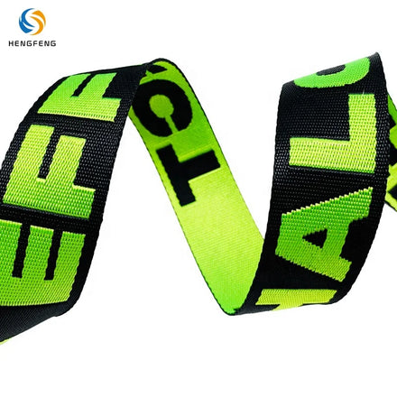 Custom Letter Logo Eco-Friendly Jacquard Webbing High Tenacity Polyester/Nylon Woven Tape for Handbag Shoulder Strap Garment