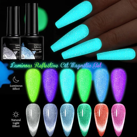 Hot Sells Colors 5D Phantom Galaxy Double Color Laser Reflective Bungee Crystal Cat Eye Glue Cat Eye Nail Gel Polish