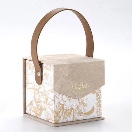 INS Style Hexagonal Paper Gift Packaging Creative Bronzing plum Wedding Candy Boxes for Guest