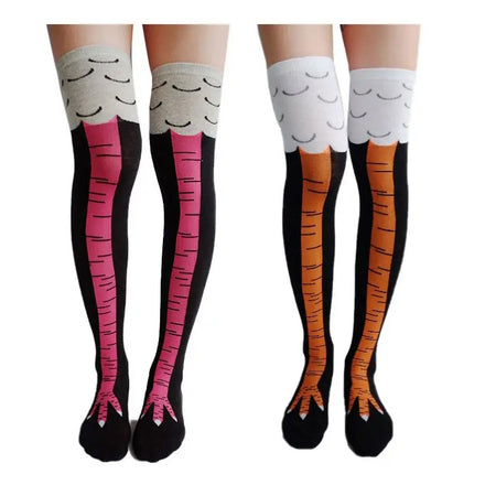 Custom Logo Hot Selling Knee Thigh High Turkey Feet Animal Paw Funny Crazy Chicken Leg Socks