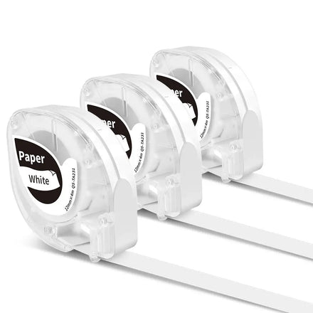 Phomemo P12/ P12PRO Thermal Tapes Label Printer Sticker 12mm Black on White Paper Compatible With DYMO Letratag