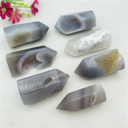 Wholesale Natural Healing Crystal Gemstone Hot Selling Tower Druzy Geode Agate Point Decoration