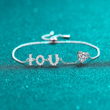 Aimgal Fine Jewelry Trendy Women's Princess Cut Moissanite GRA Certified Bracelet 1ct D-VVS1 3EX Chain Pt950 Plated S925 Silver