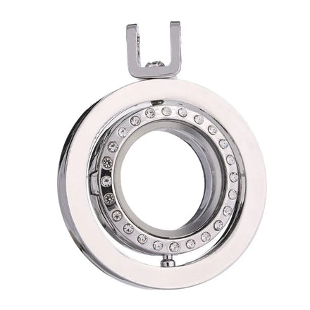 Rhinestone Photo Charm Double Layer Rotatable Crystal Photo Pendant Bridal Wedding Bouquet Charms Memory Lockets Necklace