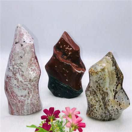Wholesale Natural Healing Crystal Gemstone Flame Ocean Jasper Flames Decoration