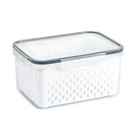 Fresh Vegetable Fruit Storage Box Fridge Organizer Drain Basket 10kg Load Capacity for Household Kitchen Pantry Storage