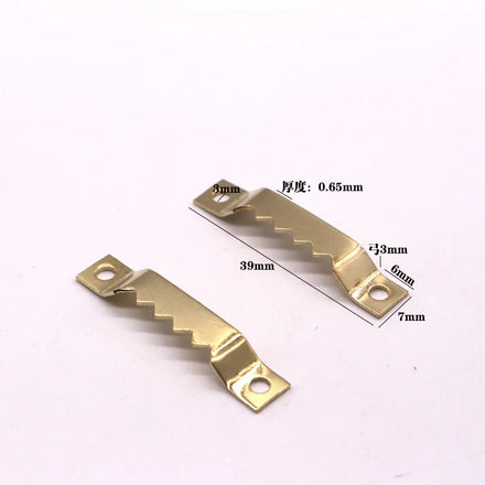 Steel Photo Frame Hooks with Silver & Gold Saw Tooth Design Plain Finish Picture Hardware Hangers