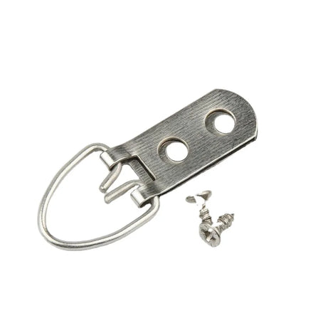 2-Hole Cast Iron Picture Hanger with D Ring Hardware Plain Finish Professional Grade Silver for Heavy Industry Frame Accessories