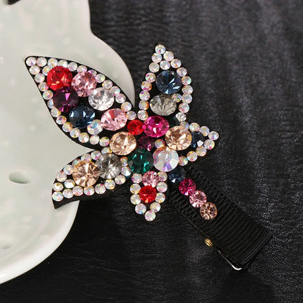 HX-301 Fashion Flower Pattern Rhinestone Hair Clip for Girls-Party Daily Use Hair Decoration