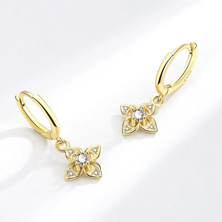 Hot Sale Big Cross Crystal Flower Drop Earringsfor Women Teens Girls Bar Party Gifts