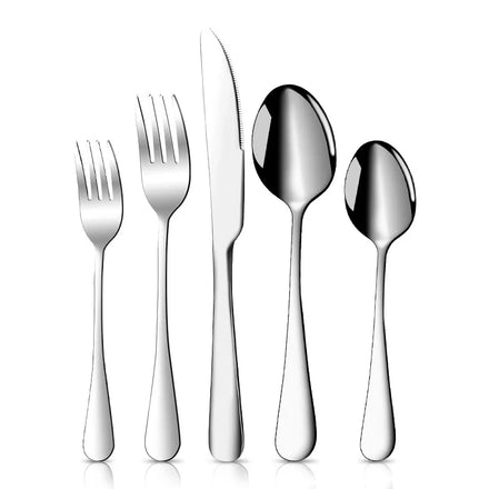 Hot Sale 1010 Stainless Steel Cutlery Set Household Silverware Matte Flatware Set 5 Pieces