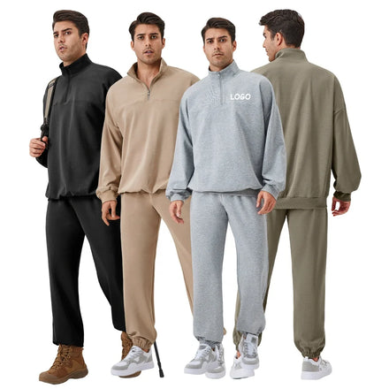 Wholesale Track Suit Clothing Manufacturers Men Suits Plain Casual Sweater Set Polyester Tracksuits for Men Custom