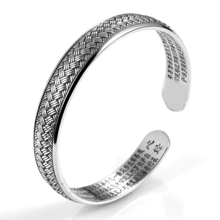 Chinese Ethnic Open Adjustable Bangle Bracelet Braided Texture Bracelet Vintage Ancient Tibetan Silver Bracelet for Women Girls
