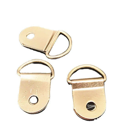 Large Semicircle Heavy-Duty Steel Canvas Hangers with D Rings and Screws Single-Hole Picture Hangers Plain Finish