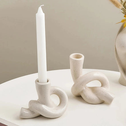 Nordic Home Decorative Candle Holder Christmas Decoration Candle Stick Holder Ceramic Candlestick Holders