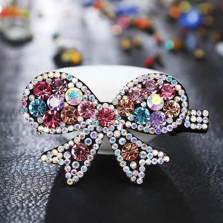 HX-303 High Quality Handmade Rhinestone Butterfly Shape Hair Claws Clips Ponytail Holder Hair Claw