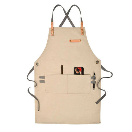 Premium Custom Logo Print Guan Gong 16 oz Canvas Kitchen Bib Apron-Sleeveless Design