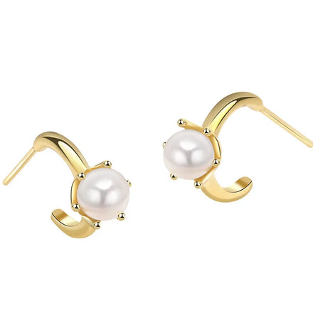 Pearl Earrings 18K Gold Plated Multi-Wearing Pearl Pendants Needle Ball and Pearl Sided Stud Earrings for Women Jewelry Gifts