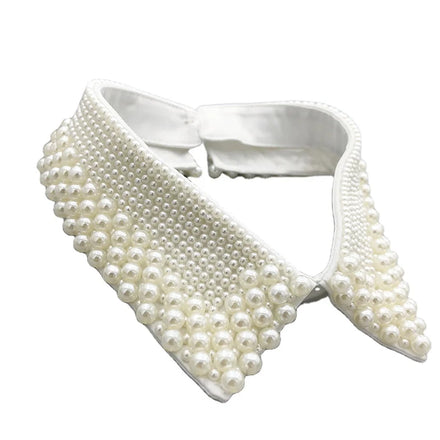Handmade Retro Vintage Pearl Necklace for Women Fashion Jewelry Choker Fabric Collar