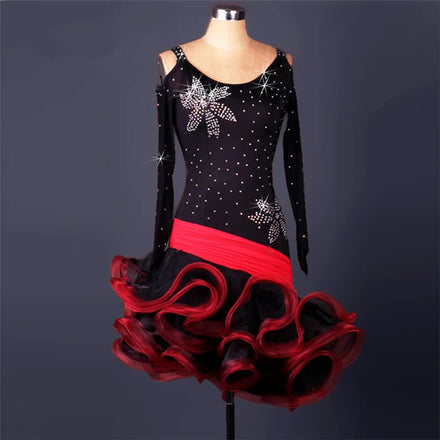 Professional High Quality Cheap Women Competition Latin Dance Dress Stage Costumes