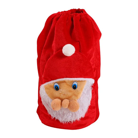 Custom Wholesale Red Plain Drawstring Christmas Bags Blank Velvet Santa Sacks