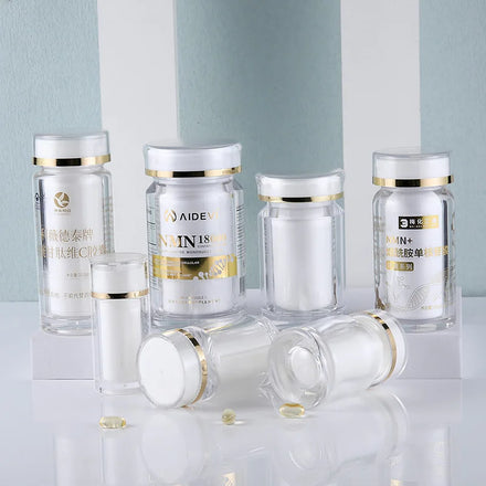 CUSTOM Supplement Vitamin Pills Bottle for High Grade Body Health Nutrients Vitamin Supplement Capsule Tablet Container