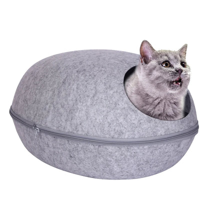 Felt Cat Bed Cave Portable Washable Felt Cat Cave Bed for Cats and Kittens