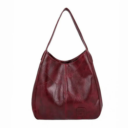 Vintage Soft PU Leather Top-handle Tote Bags Ladies Large Capacity Shoulder Bag Handbags Women Bucket Bag
