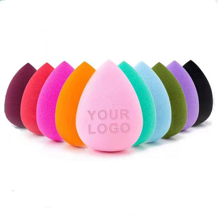 MOQ 100pcs Free Cost Custom Logo Latex-free Cosmetic Makeup Sponge Blender 50% Bigger Wet Washable Multi-color Options