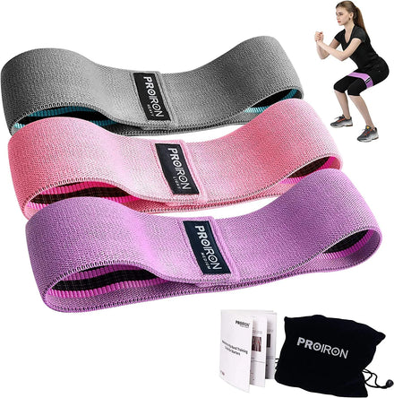 PROIRON Strength Training Fabric Glute Non-Slip Booty Exercise Fitness Hip Circle Fabric Resistance Bands Set for Women