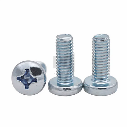 OEM M3 M4 M5 M6 M8 DIN7985 GB818 Zinc Plated Carbon Steel Cross Recessed Pan Head PM Screws Round Phillips Screws