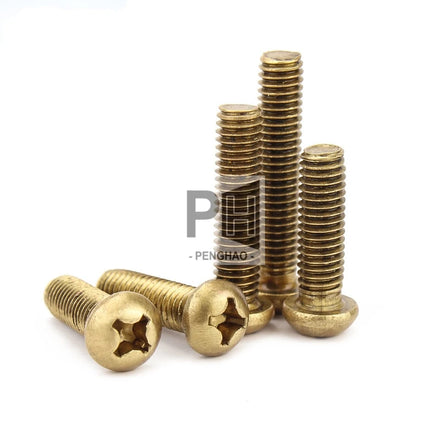 M2 M2.5 M3 M4 M5 M6 GB818 Pure Copper Brass Cross Recess Round Head Screw Phillips Pan Button Head Screw