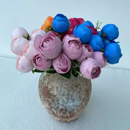 Competitive Price 9-head New Xiuli Tea bud Artificial Flower Rose For Wedding dekoration