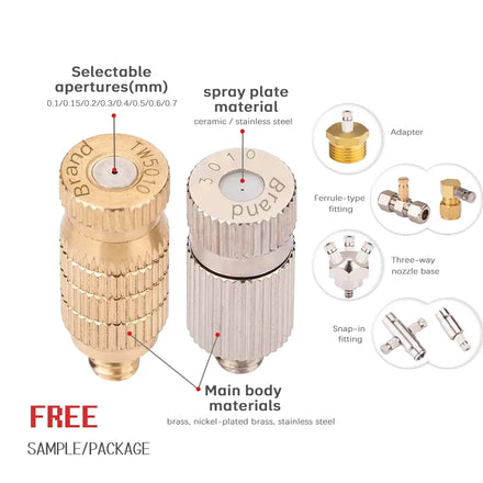 Brass Misting System Fog NozzleWater Mist Spray NozzleAnti-drip Water Cooling Mist Spray Nozzle