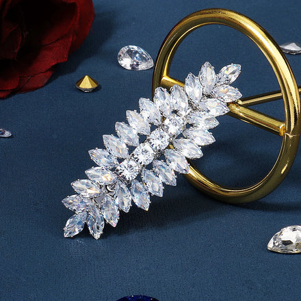 Miallo Elegant Flower Design Zircon Spring Hair Clip Bridal Hair Pins Hair Accessories for Wedding