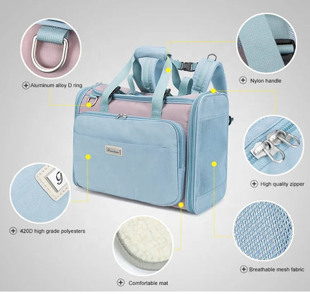 Truelove Wholesale Outdoor Foldable Breathable Pet Backpack Portable Cat Dog Travel Airline Pet Carrier Bag for Outdoor Walking